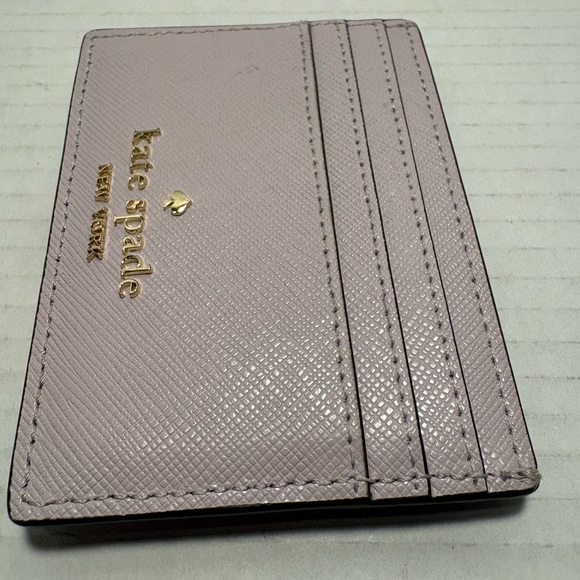 Kate Spade Madison Studded Faux Pearls Small Slim Card Holder, Lilac Moon - Picture 4 of 6